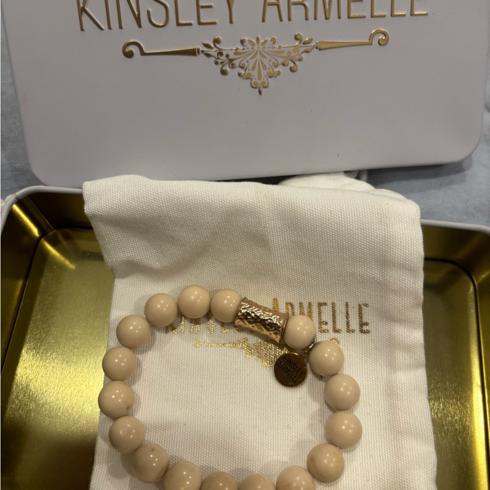 Kinsley Armelle Cream Beaded Bracelet